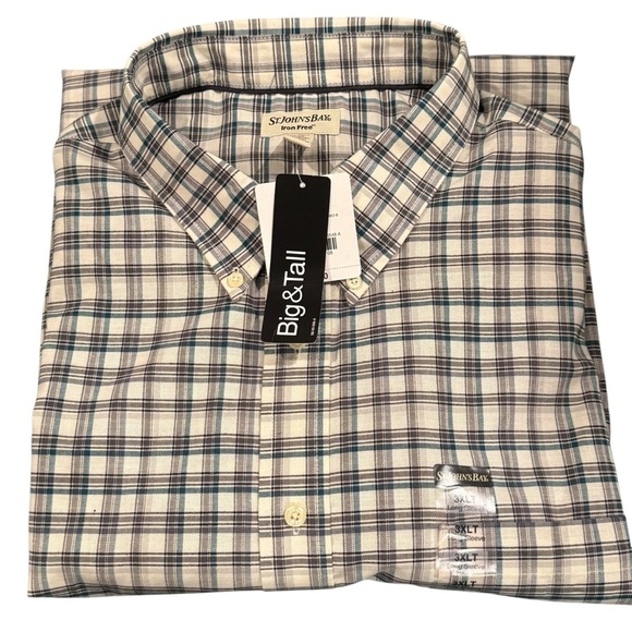 St. John's Bay Casual Button Down Shirt NWT 3XLT - Picture 1 of 8